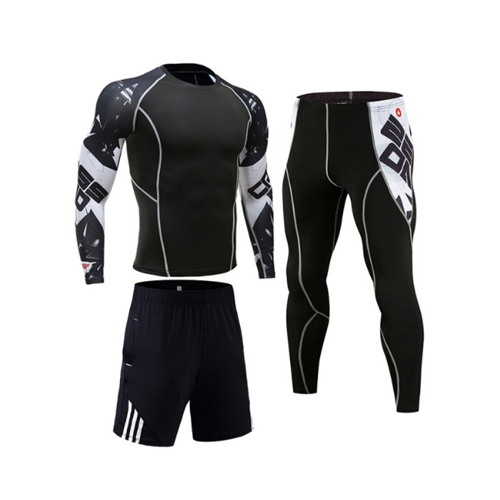 Man Compression Sports Suit Quick drying Perspiration Fitness Training MMA Kit rashguard Male Sportswear Jogging Running Clothes