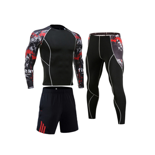 Man Compression Sports Suit Quick drying Perspiration Fitness Training MMA Kit rashguard Male Sportswear Jogging Running Clothes